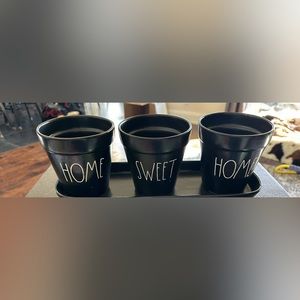 Home Sweet Home Plant Pots with Tray